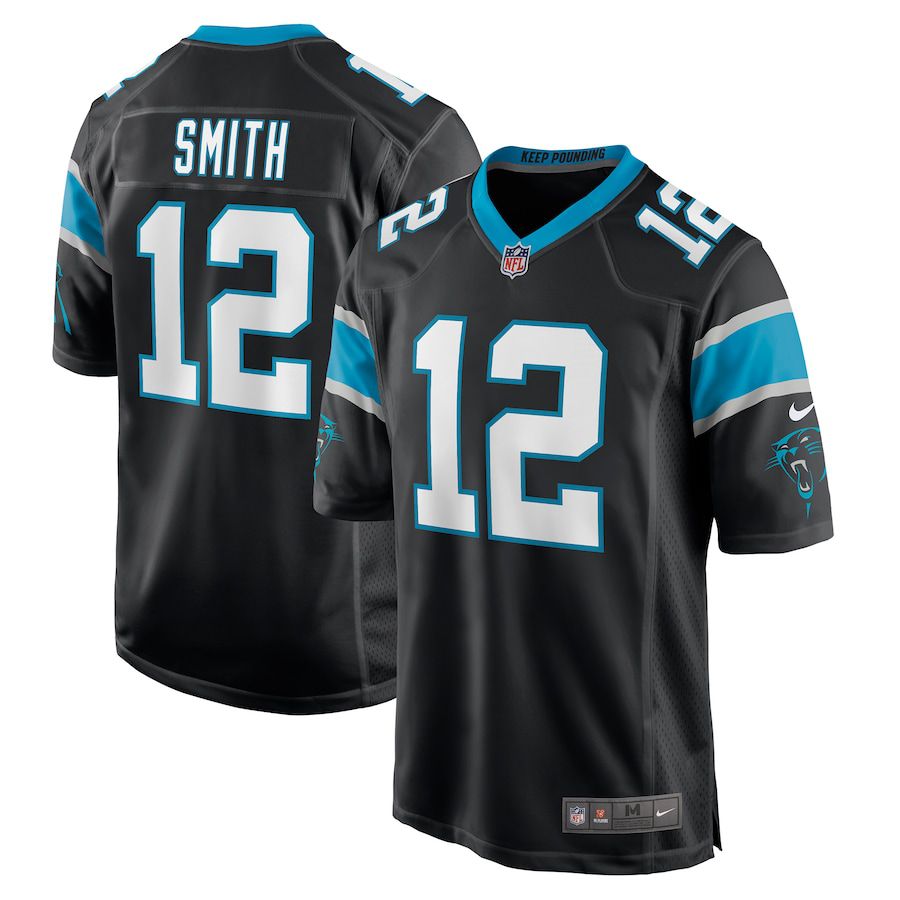 Men Carolina Panthers 12 Shi Smith Nike Black Game NFL Jersey